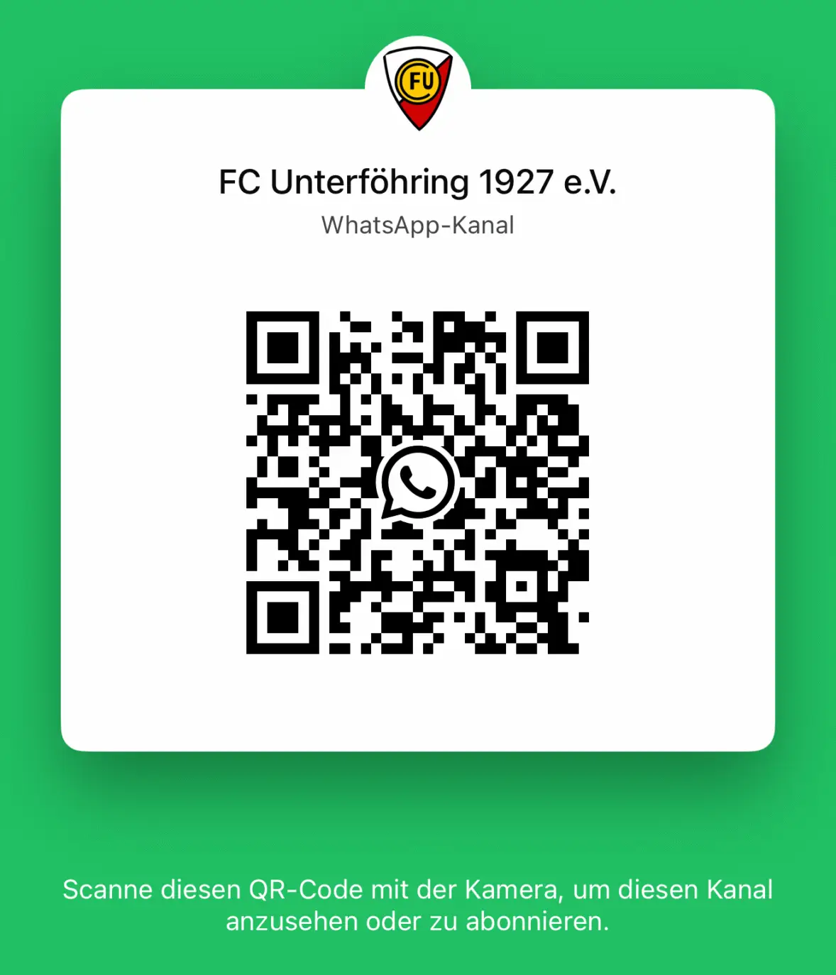 FC Unterföhring WhatsApp Kanal QR Code